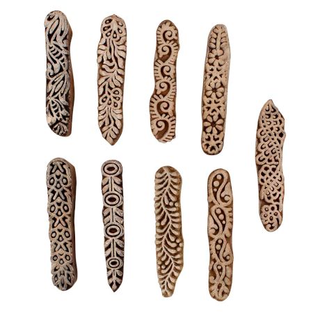 Set of 9 Piece New Mix Wooden Printing Blocks